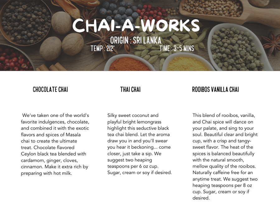 Chai-A-Works Sample Pack